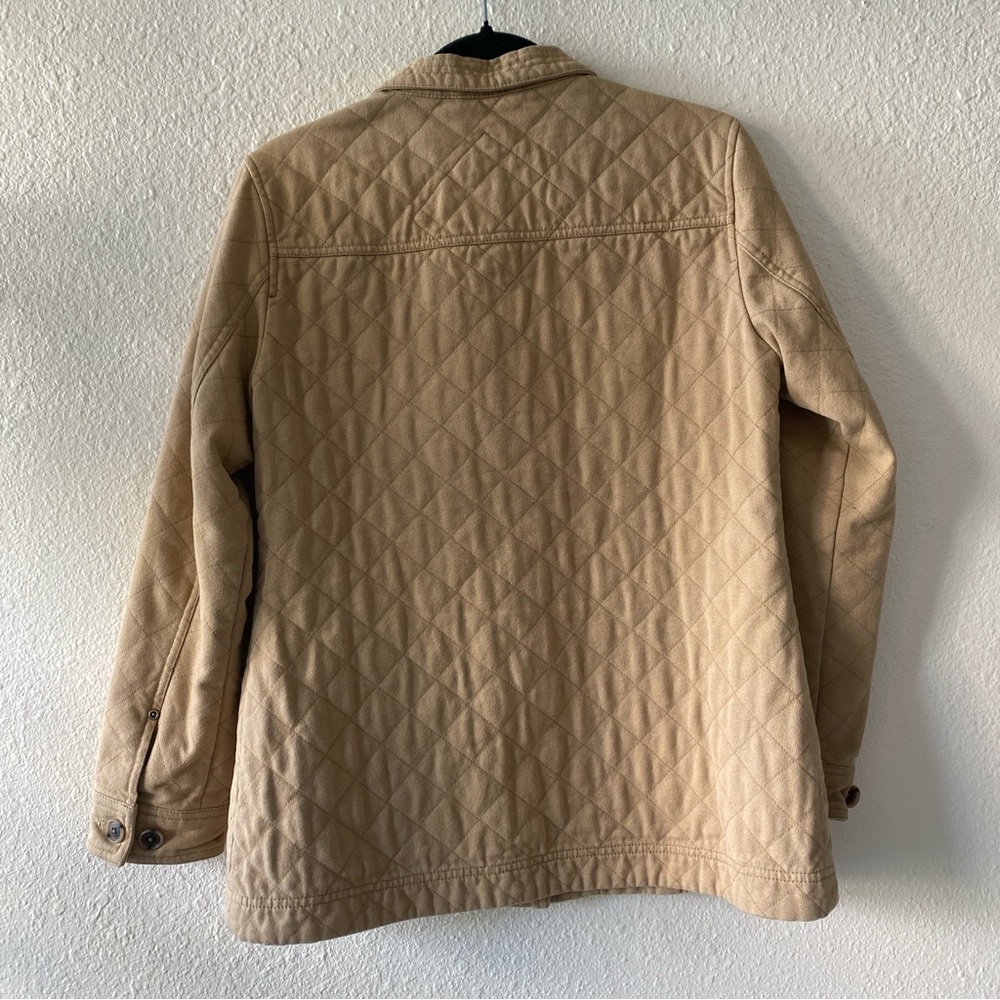 Pendleton Tan Quilted Jacket Coat with Buttons, Size SML
